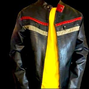 Stylish men's faux leather jacket